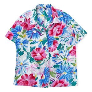 Secondhand Floral Button Down Short Sleeve Shirt